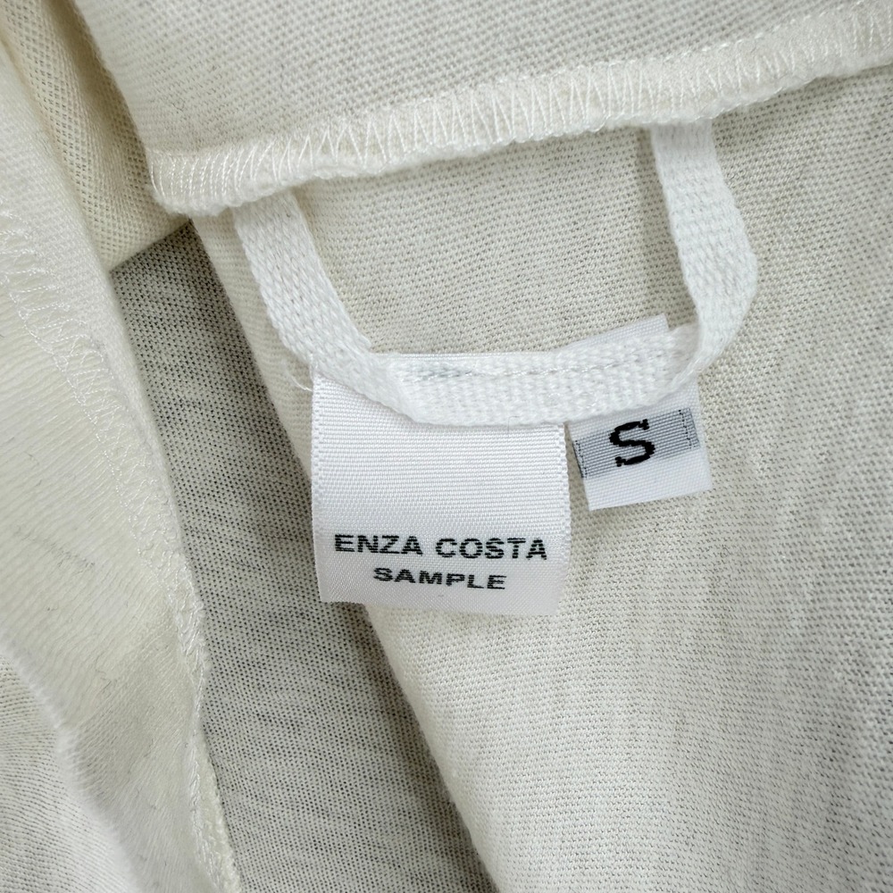 ENZA COSTA Cashmere New Classic Turtleneck Top Women Small Cream Long Sleeve NEW - Picture 12 of 15